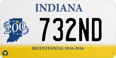 IN license plate 732ND