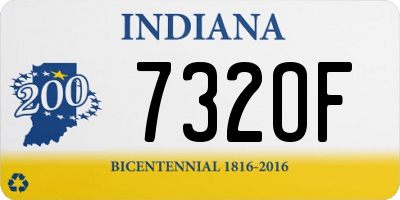 IN license plate 732OF