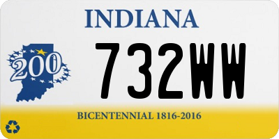 IN license plate 732WW