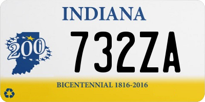 IN license plate 732ZA