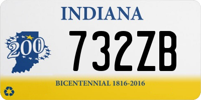 IN license plate 732ZB