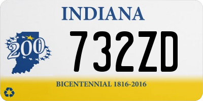 IN license plate 732ZD