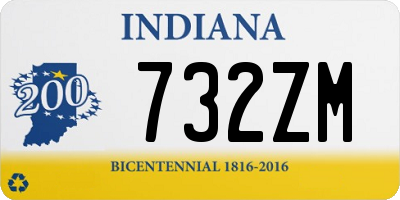 IN license plate 732ZM