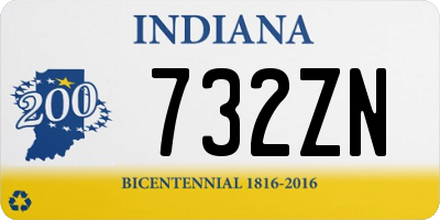 IN license plate 732ZN