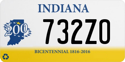 IN license plate 732ZO