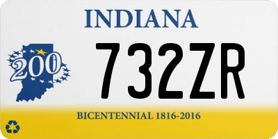 IN license plate 732ZR