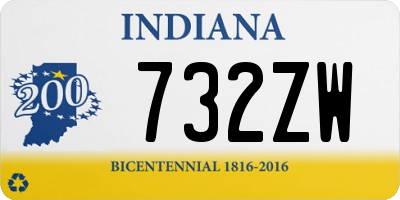 IN license plate 732ZW