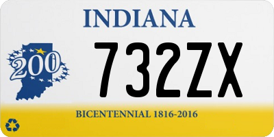 IN license plate 732ZX