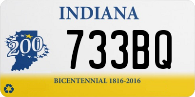 IN license plate 733BQ