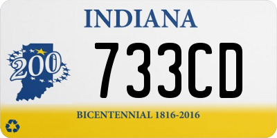 IN license plate 733CD