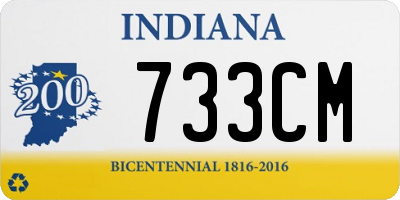 IN license plate 733CM