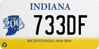 IN license plate 733DF