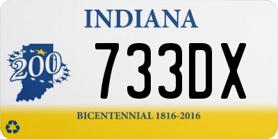 IN license plate 733DX