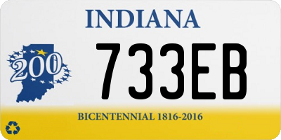 IN license plate 733EB