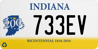 IN license plate 733EV