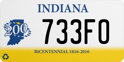 IN license plate 733FO