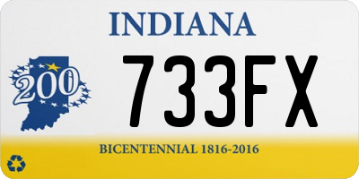 IN license plate 733FX