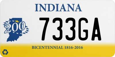IN license plate 733GA