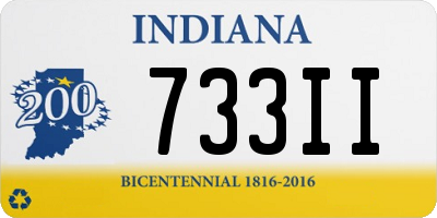 IN license plate 733II