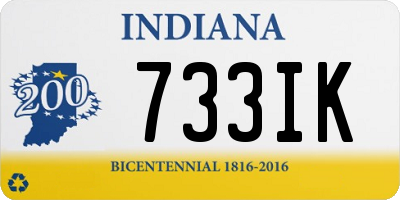 IN license plate 733IK