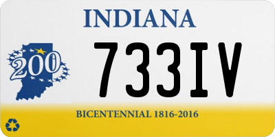 IN license plate 733IV