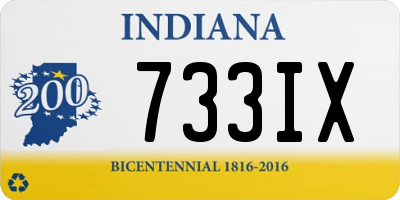 IN license plate 733IX