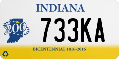 IN license plate 733KA