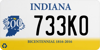 IN license plate 733KO