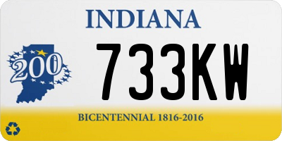 IN license plate 733KW