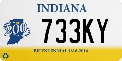 IN license plate 733KY