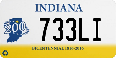 IN license plate 733LI