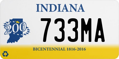 IN license plate 733MA