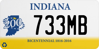 IN license plate 733MB