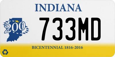IN license plate 733MD