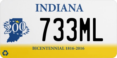 IN license plate 733ML