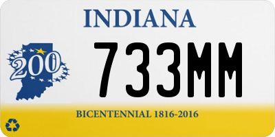 IN license plate 733MM