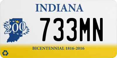 IN license plate 733MN