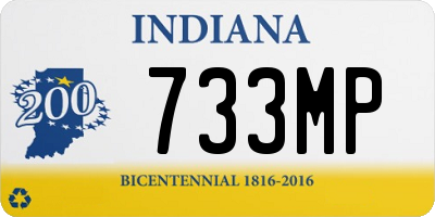 IN license plate 733MP