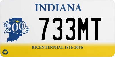 IN license plate 733MT