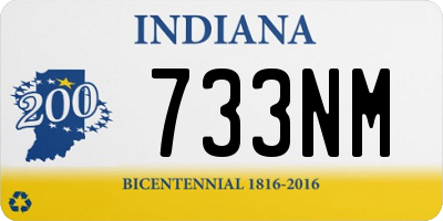 IN license plate 733NM