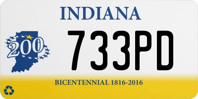 IN license plate 733PD