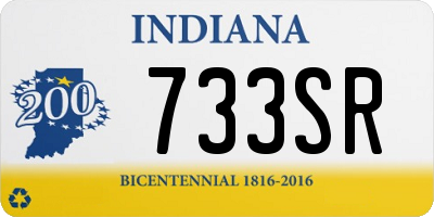 IN license plate 733SR