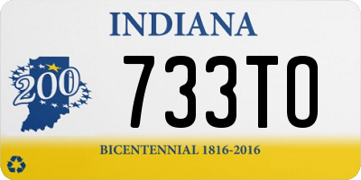 IN license plate 733TO