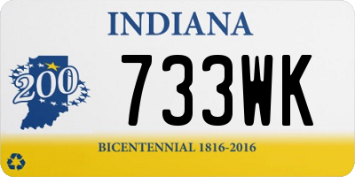 IN license plate 733WK