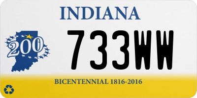 IN license plate 733WW