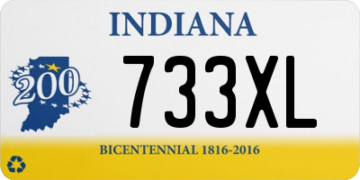 IN license plate 733XL