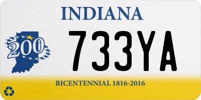 IN license plate 733YA