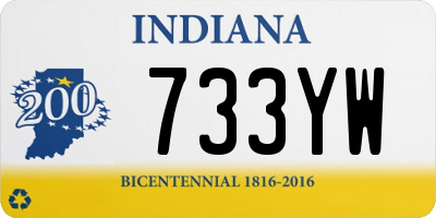 IN license plate 733YW