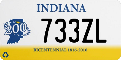 IN license plate 733ZL