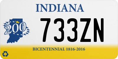 IN license plate 733ZN